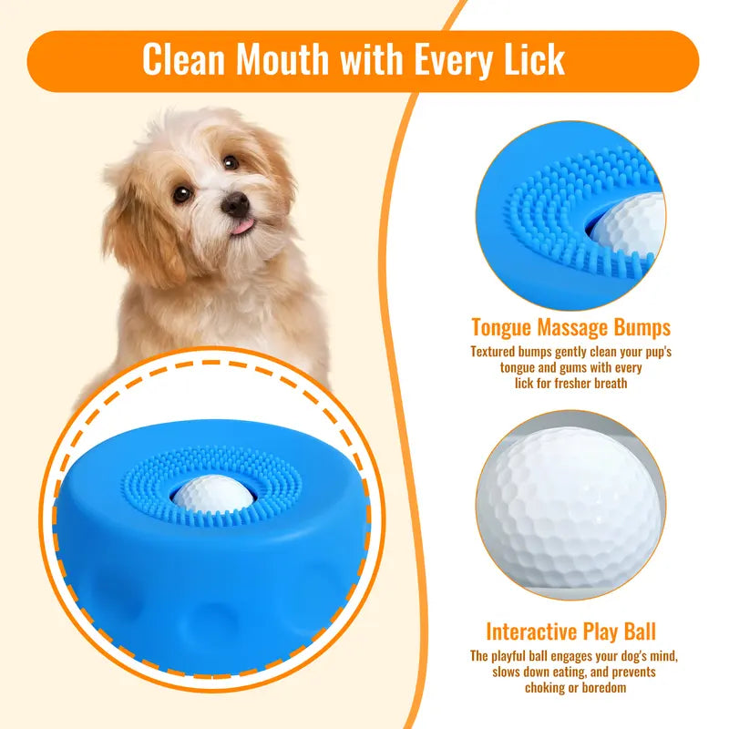 3-in-1 Slow Feeder Dog Bowl with Treat Ball