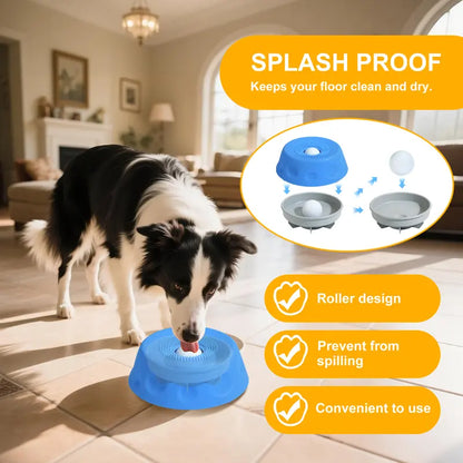 3-in-1 Slow Feeder Dog Bowl with Treat Ball