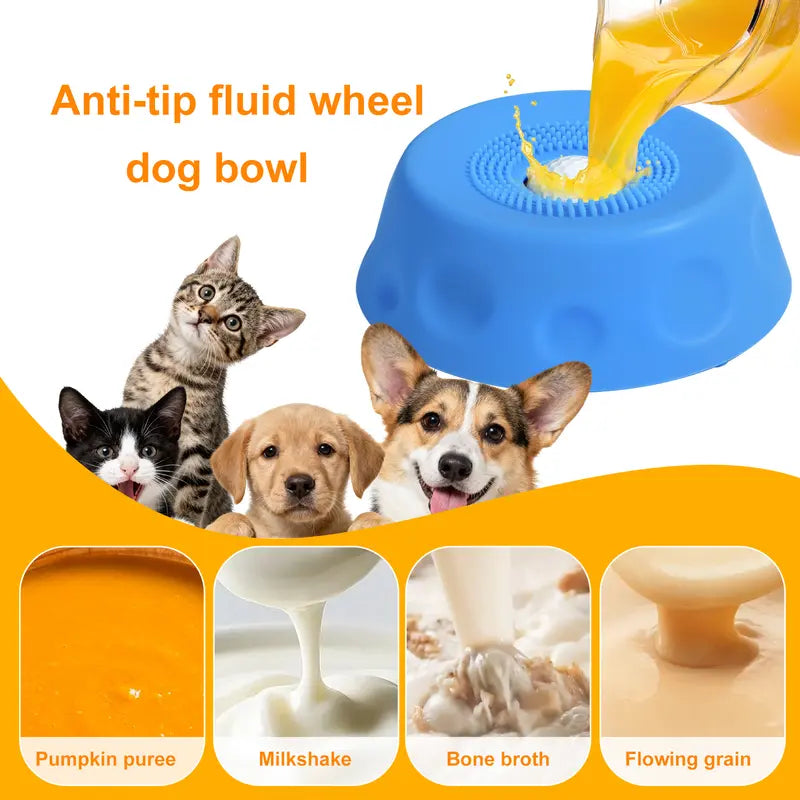3-in-1 Slow Feeder Dog Bowl with Treat Ball